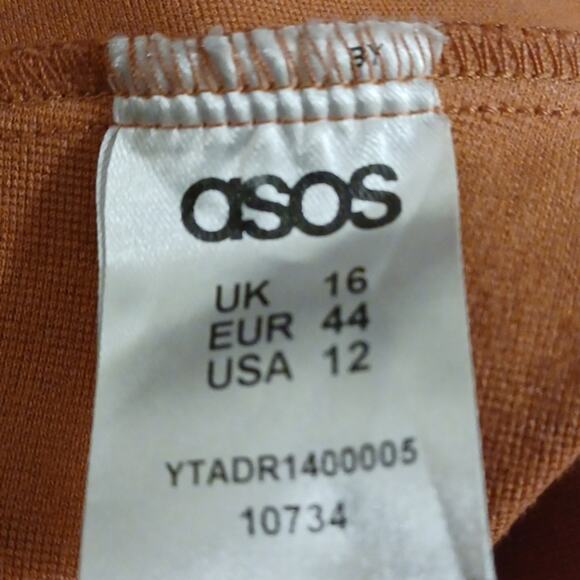 ASOS Women's Fit & Flare Peach Skater Midi Dress. Size 12 - Picture 9 of 9